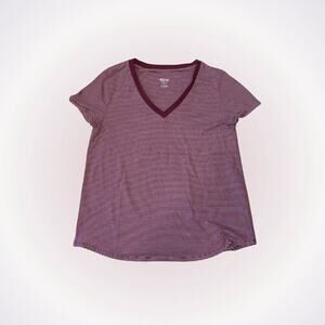 Mossimo striped red v-neck t-shirt| Sz M